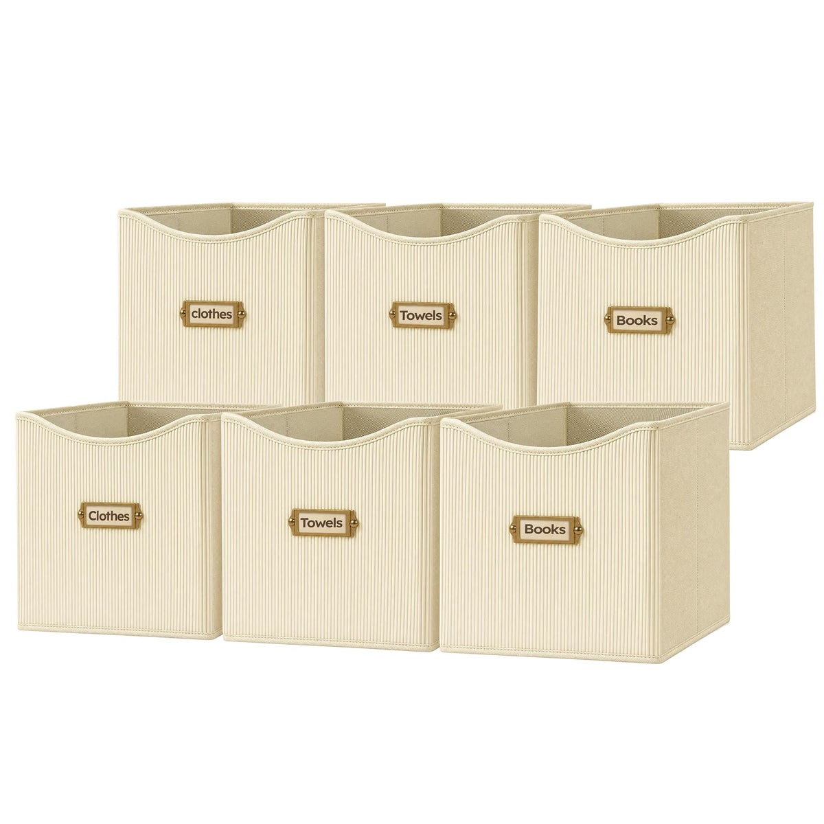 Corduroy Cube Storage Bin 10.2", Fabric Cube Organizer, Green, 6 Pack