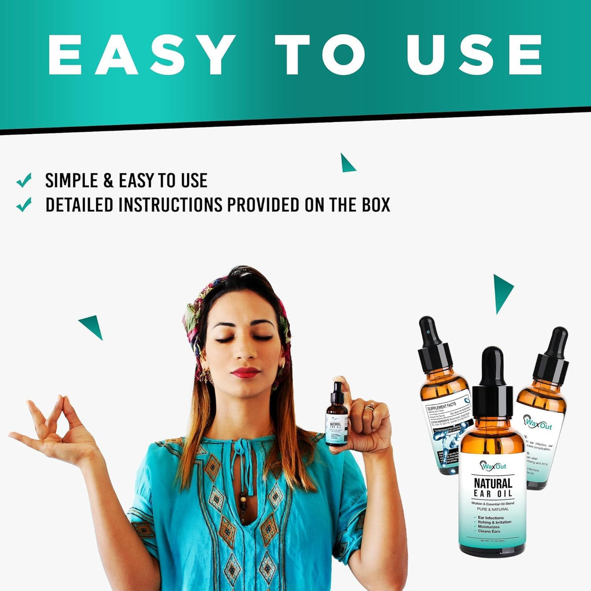 Natural Mullein Ear Wax Removal Oil & Cleaner with Garlic | Pain & Earache Drops | Earwax Softener, Moisturizer & Allergy Soothing | Tinnitus, Itching, Ringing, Infections & Clogged Ears
