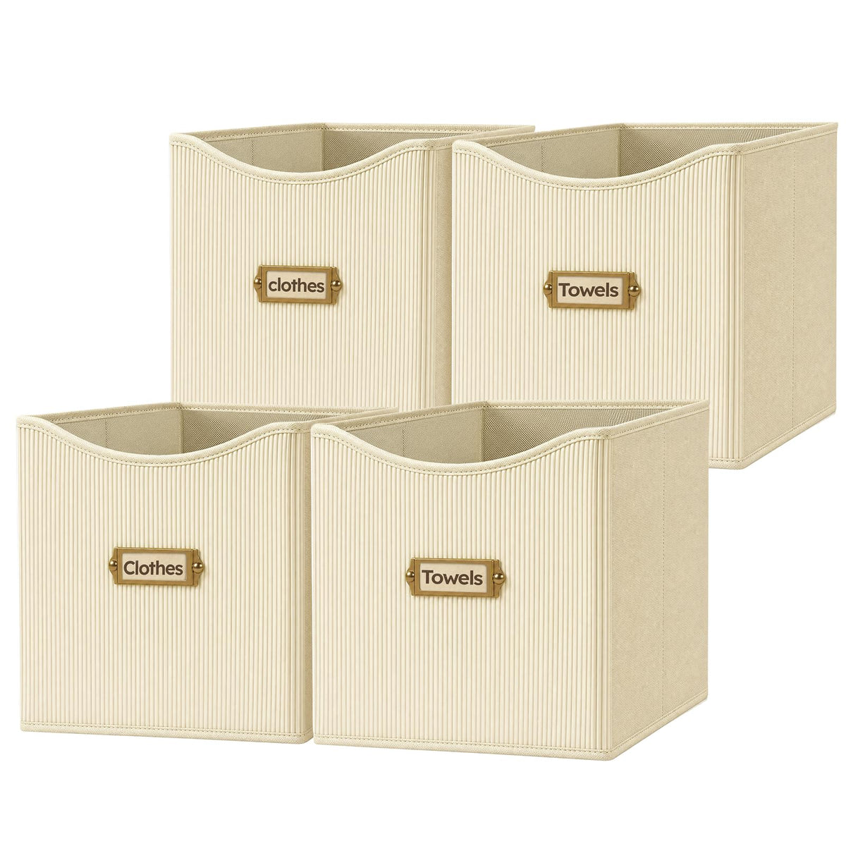 Corduroy Cube Storage Bin 10.2", Fabric Cube Organizer, Green, 6 Pack